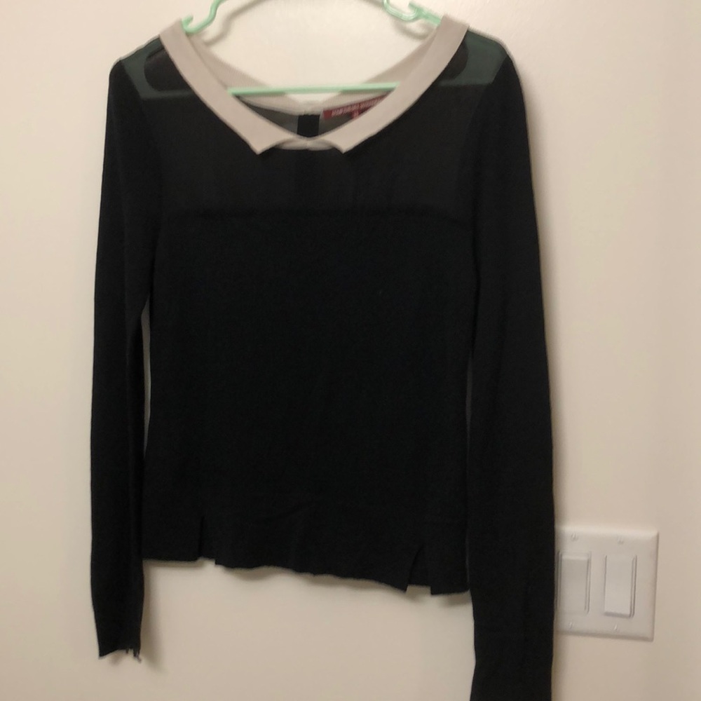 French black sheer sweater (XS)